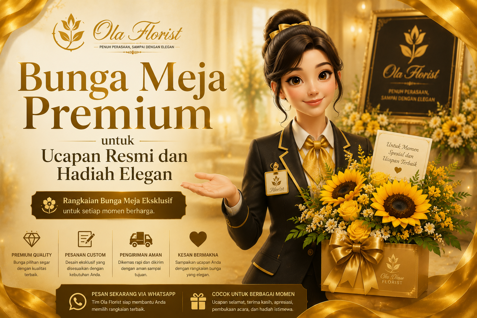 Bunga Meja Premium untuk Ucapan Resmi dan Hadiah Elegan
